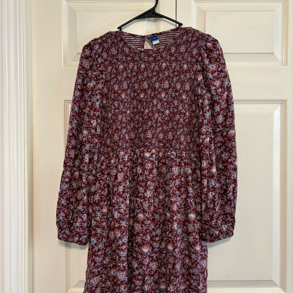 Old Navy Floral Mini Dress - Burgundy and Blue